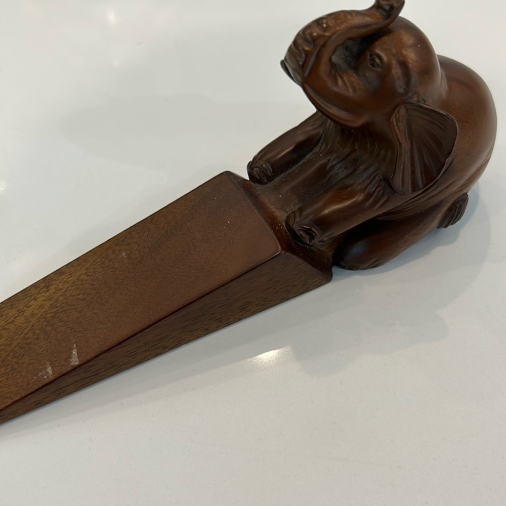 Hand carved Elephant Doorstop